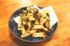 素揚げ筍とエリンギの岩海苔あえ